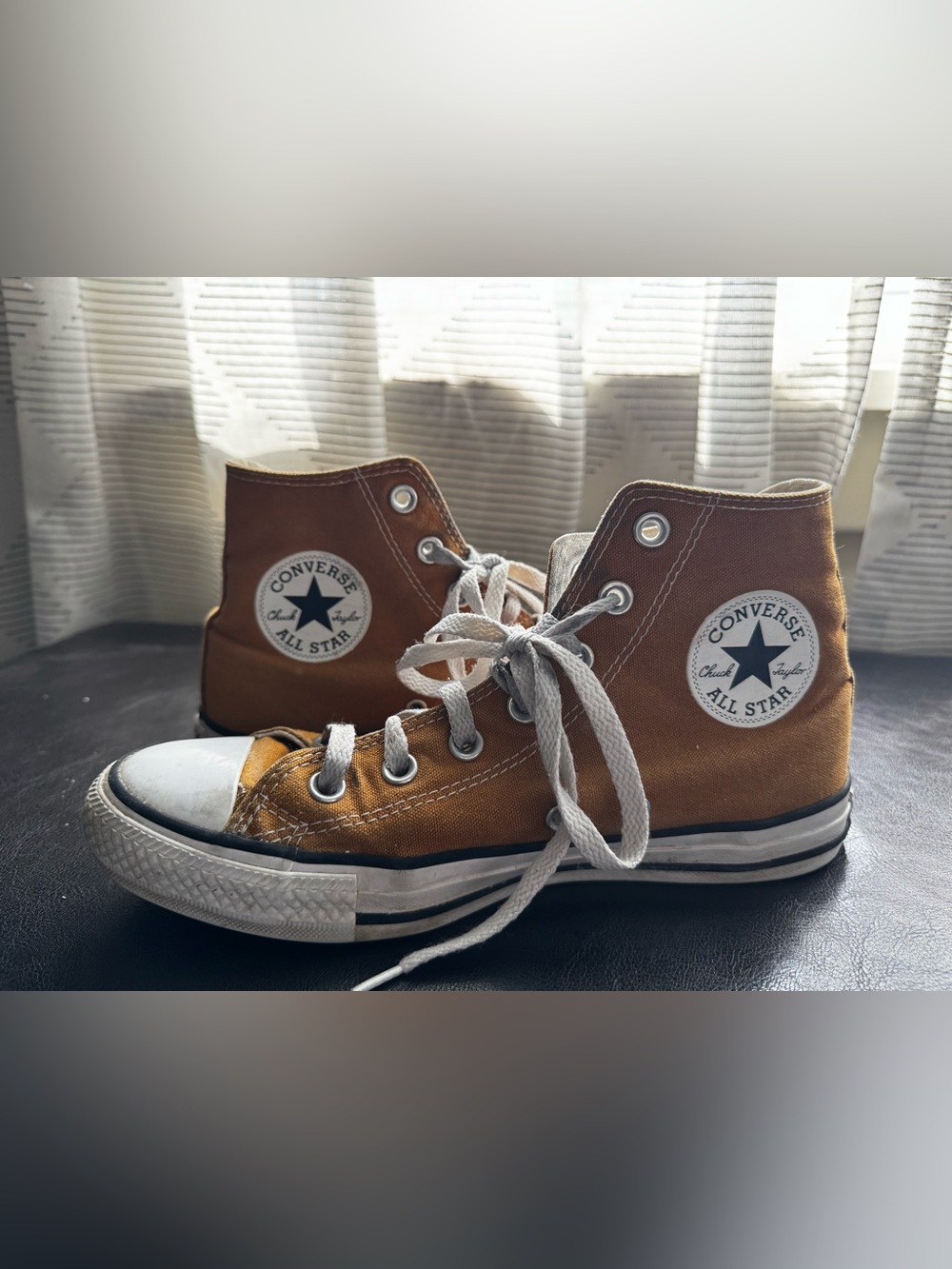 Converse High Top Sneakers - Mustard Yellow & White